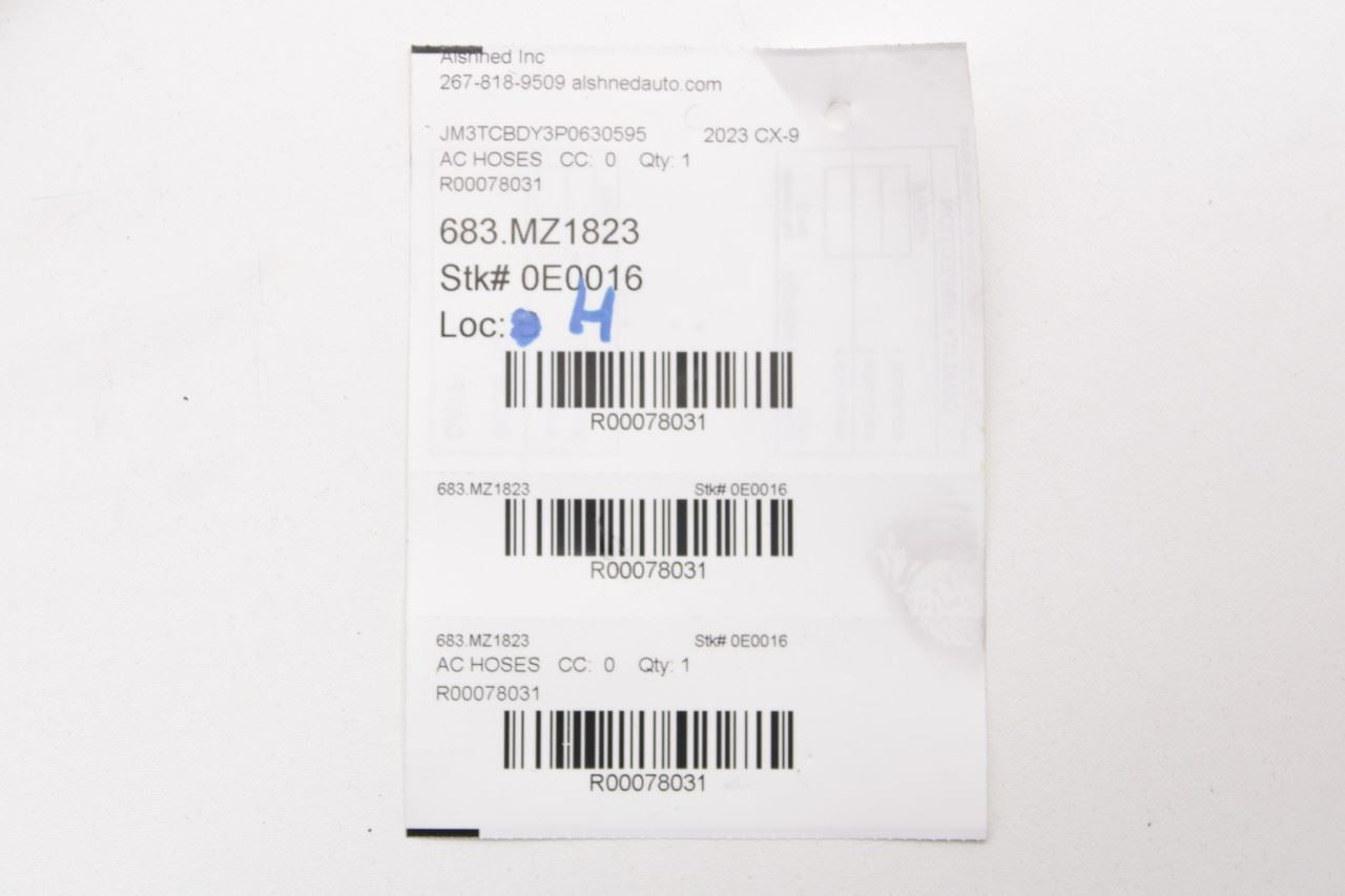 2021-23 Mazda CX-9 Grand Touring Conditioning Suction Discharge Liquid Line Hose - Alshned Auto Parts