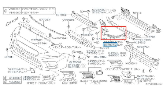 2015-21 Subaru WRX Premium 2.0L AWD Front Bumper Driver Left Side Corner Bracket - Alshned Auto Parts