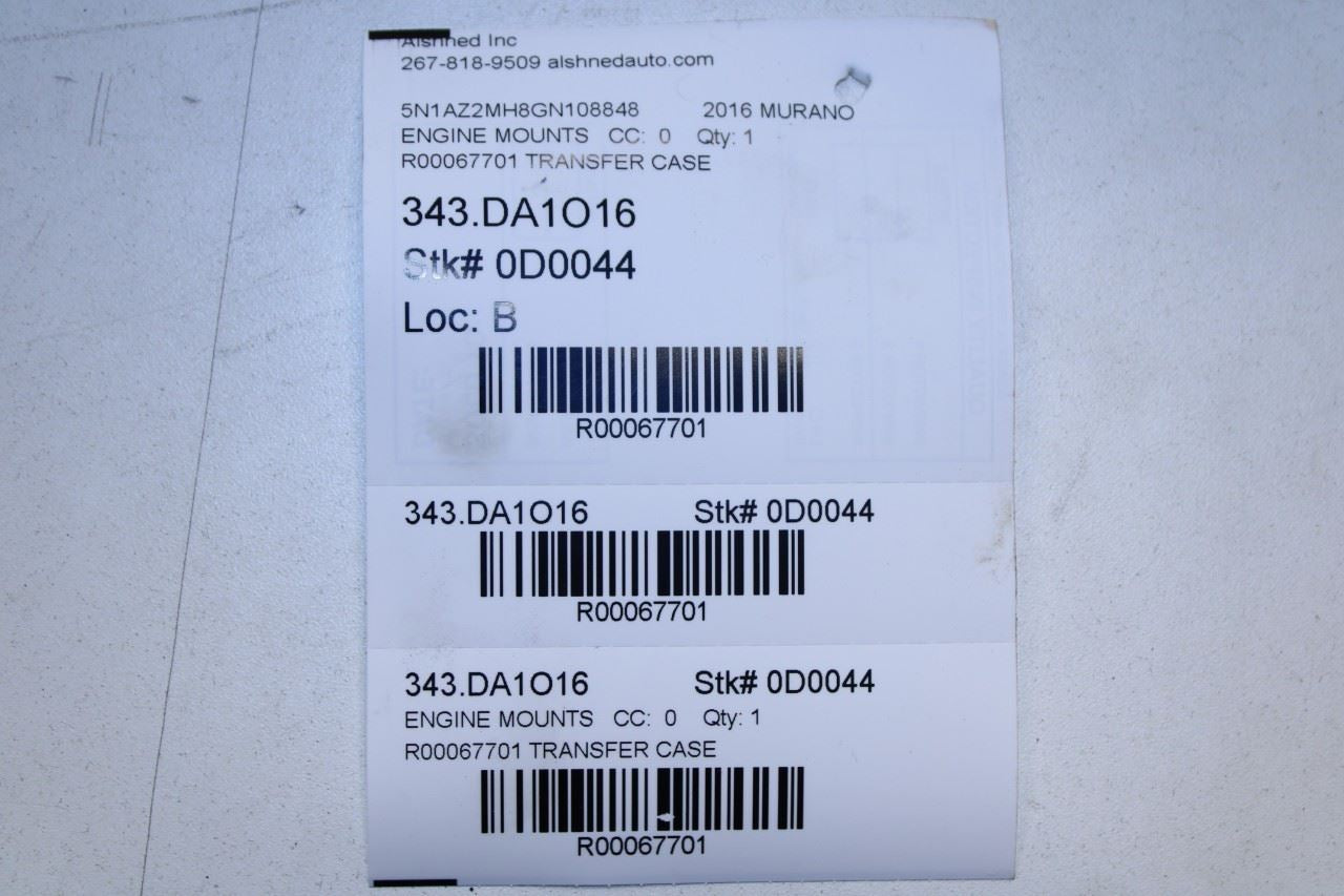 2015-2019 Nissan Murano Platinum 3.5L AWD Transfer Case Mount Support Bracket - Alshned Auto Parts