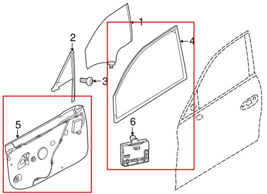 10-16 Porsche Panamera 4 Front Right Side Door Window Regulator w/ Carrier Plate - Alshned Auto Parts