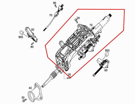 2012-15 Mercedes-Benz ML350 3.5L RWD Steering Column Assembly 166-460-13-16 OEM - Alshned Auto Parts