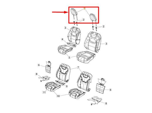 2014-21 Jeep Cherokee Front Right / Left Side Seat Headrest Cloth 1WD42DX9AB OEM - Alshned Auto Parts