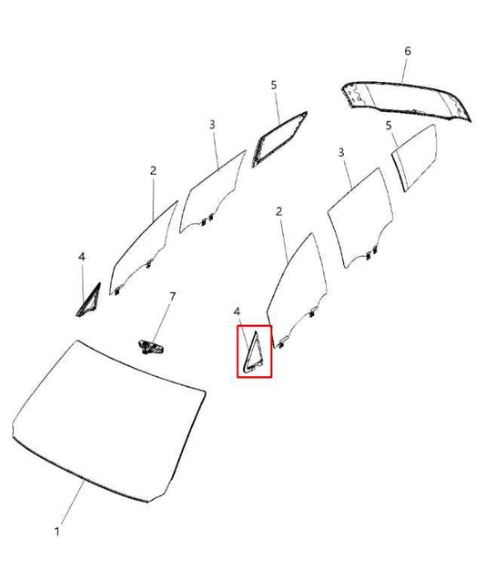 17-24 Chrysler Pacifica Limited Front Left Door Vent Quarter Window Glass *ReaD* - Alshned Auto Parts