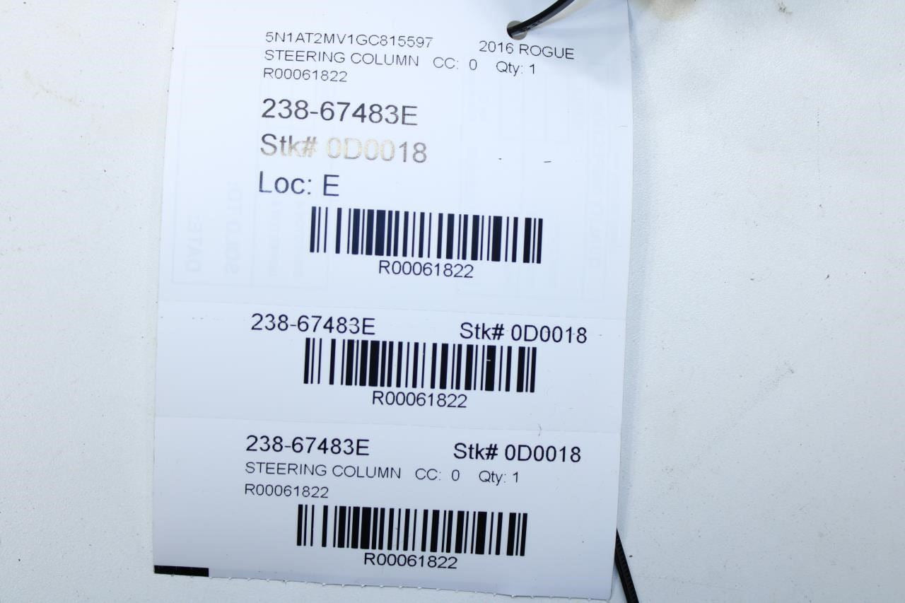2014-2019 Nissan Rogue SV 2.5L AWD Steering Column Assembly 48810-4BC0B OEM - Alshned Auto Parts