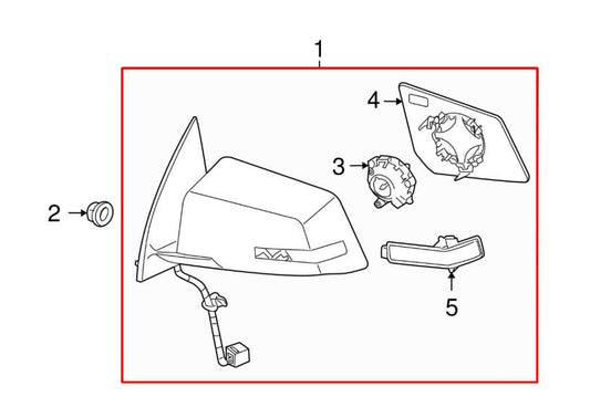 2011-2014 GMC Acadia 3.6L Passenger Right Side Rear View Mirror 22791625 OEM - Alshned Auto Parts