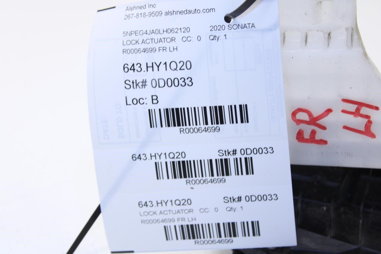 2020-2023 Hyundai Sonata SE Front Left Side Door Lock Latch Actuator 81310-L1010 - Alshned Auto Parts