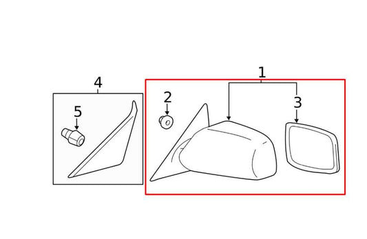 07-11 Toyota Camry LE 2.5L Passenger Right Side Rear View Mirror 87910-06190-B1 - Alshned Auto Parts