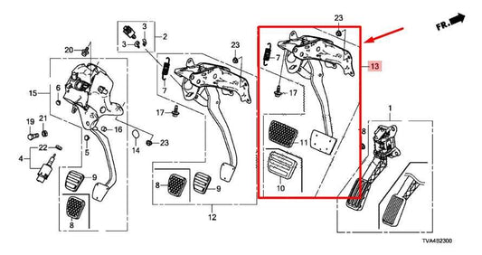 18-20 Honda Accord 1.5L FWD Brake Stop Pedal w/ Light Switch 46600-TVA-A81 OEM - Alshned Auto Parts