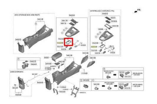 20-22 Kia Soul LX 2.0L Center Console Shifter Bezel Trim w/ Indicator 84655K0030 - Alshned Auto Parts