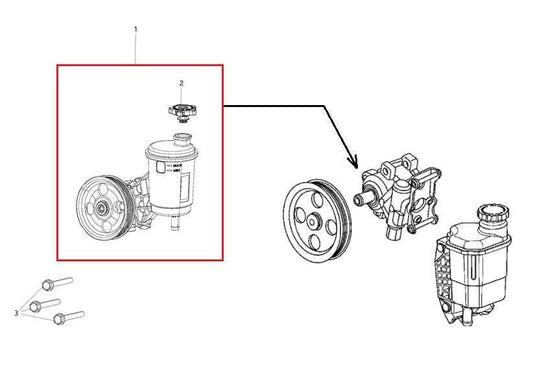 2011-2018 RAM 2500 Tradesman 6.4L 4x2 Power Steering Pump Assembly 68225509AB - Alshned Auto Parts