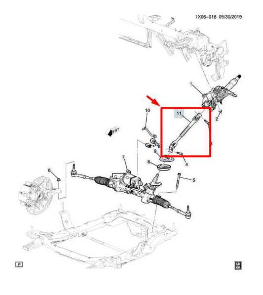 18-24 Chevrolet Equinox LT AWD Steering Column Lower Intermediate Shaft 84169352 - Alshned Auto Parts