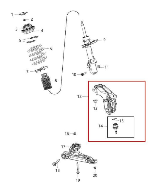 2014-18 Jeep Cherokee 75th Anniversary Front Right Spindle Knuckle Hub 4877206AE - Alshned Auto Parts