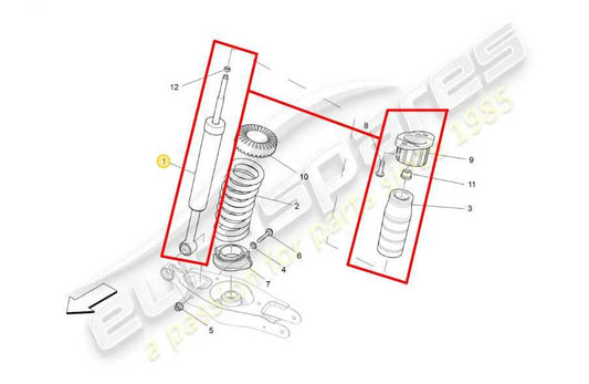 2014-2020 Maserati Ghibli 3.0L RWD Rear Right Shock Strut Absorber 670008899 OEM - Alshned Auto Parts