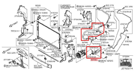 17-20 Infiniti Q60 3.0L AC Conditioning Discharge High and Suction Low Hose Set - Alshned Auto Parts