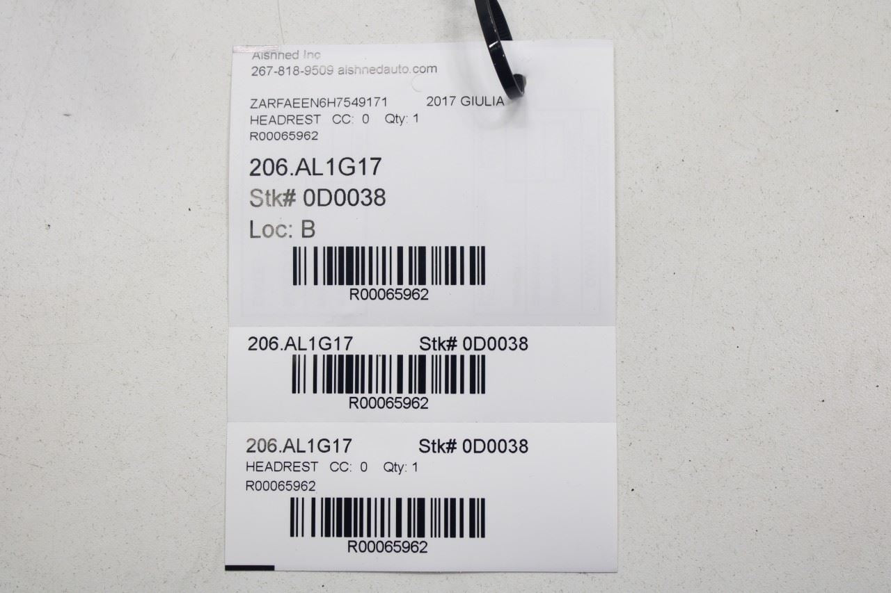 2017-22 Alfa Romeo Giulia Ti Front Right and Left Side Seat Headrest Leather Set - Alshned Auto Parts