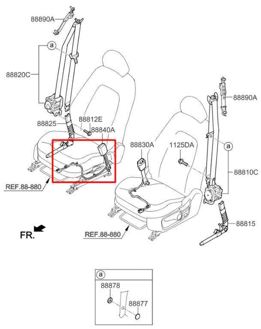 16-20 Kia Optima LX Front Passenger Right Side Seat Belt Buckle 88840D5500WK OEM - Alshned Auto Parts