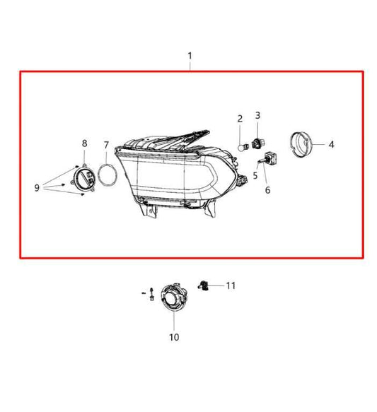 2014-15 Dodge Durango SXT 3.6L Front Left Side Headlight Lamp w/ LED DRL *ReaD* - Alshned Auto Parts