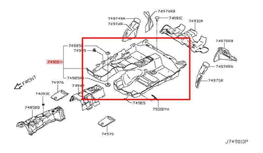 2017-19 Infiniti Q50 Luxe RWD Interior Floor Carpet Liner Mat Cover 74902-6HH0A - Alshned Auto Parts