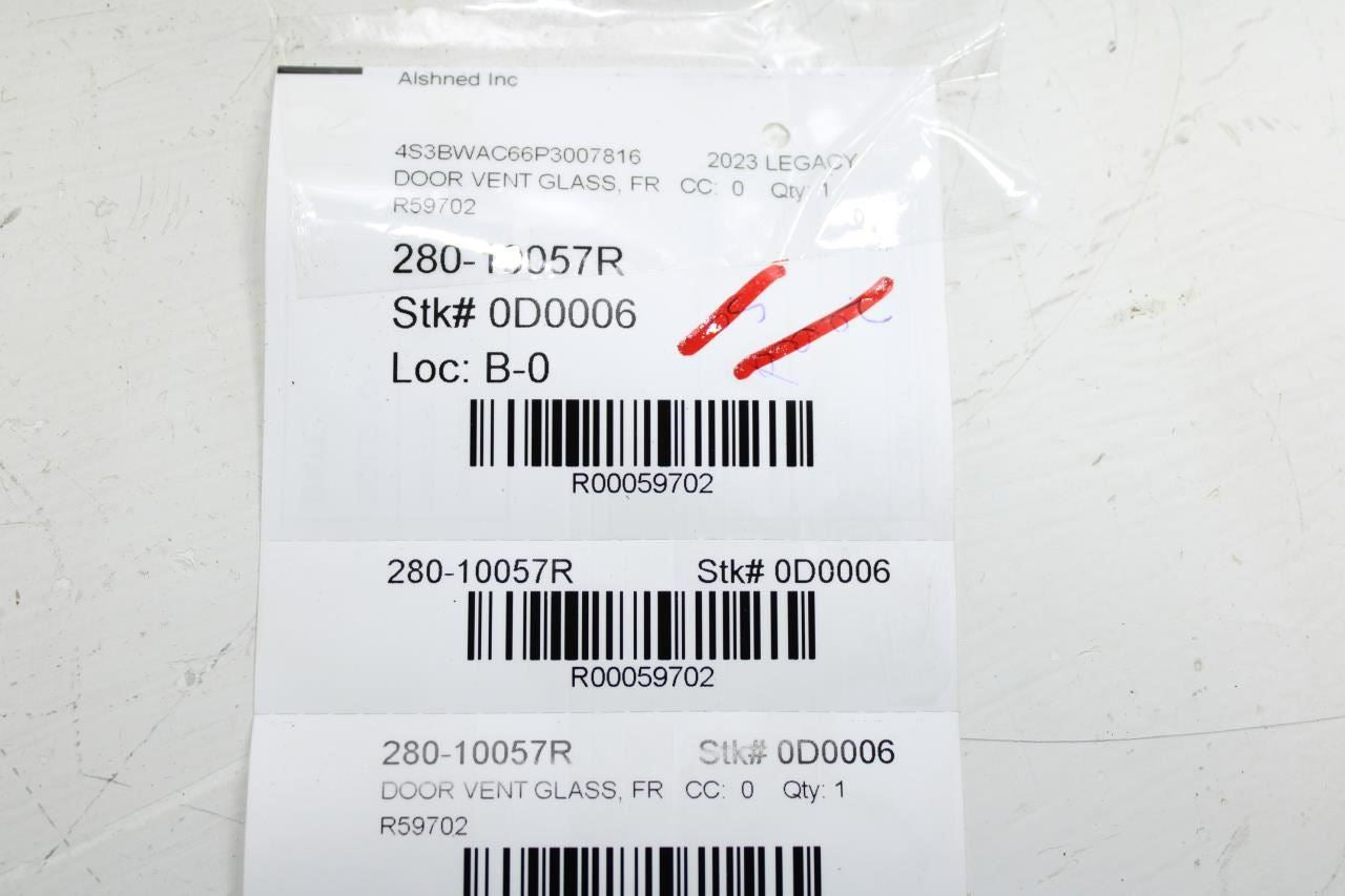 2020-2025 Subaru Legacy Premium FR RH Door Quarter Window Fixed Glass 61284AN00A - Alshned Auto Parts