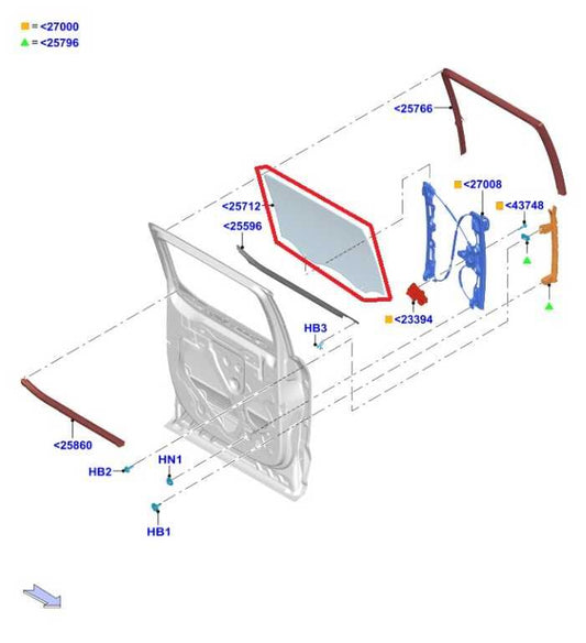 2023-2026 Ford F150 XLT SuperCrew Rear Right Door Window Glass PL34-1625712-DB - Alshned Auto Parts