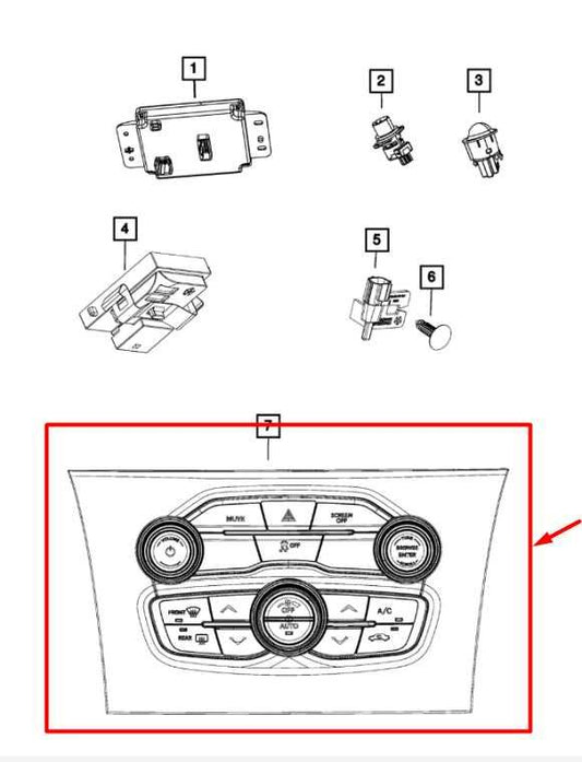 15-16 Chrysler 300 Dash Radio Faceplate Heater Temperature Climate Control Panel - Alshned Auto Parts