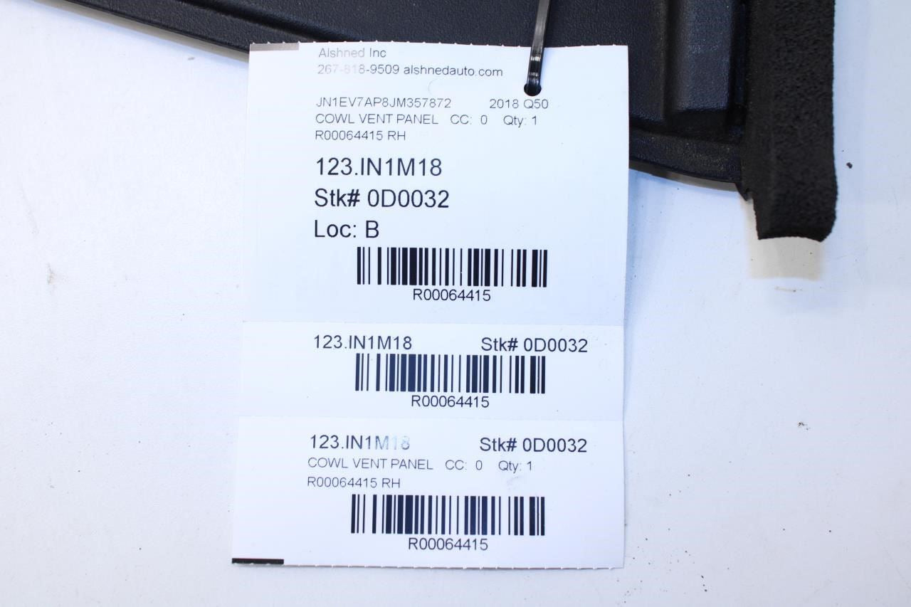 2014-23 Infiniti Q50 Luxe Front RH Cowl Vent Brake Fluid Cover Panel 64894-4GF0A - Alshned Auto Parts