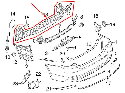 2015-16 BMW 435i Gran Coupe Rear Bumper Reinforcement Impact Bar 51-12-7-285-543 - Alshned Auto Parts