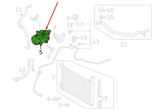 2011-2015 Toyota Prius 1.8L AC Air Conditioner Compressor 88370-47081 OEM - Alshned Auto Parts