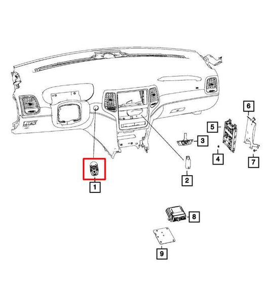 2014-22 Jeep Grand Cherokee Engine Start Stop Ignition Switch Button 68207000AB - Alshned Auto Parts