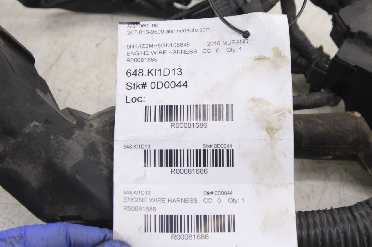 2015-2018 Nissan Murano Platinum 3.5L AWD Engine Wire Wiring Harness 24011-9UA1A11