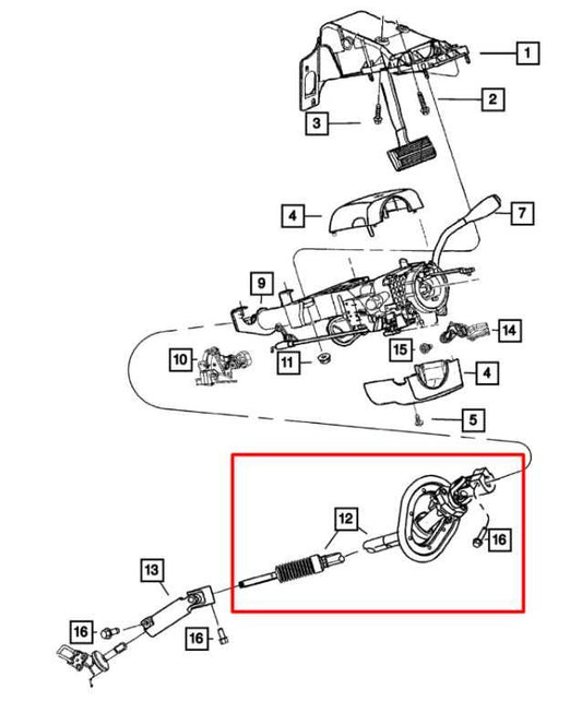 2019-22 Ram 1500 Classic Crew Cab 5.7L Steering Column Intermediate Upper Shaft - Alshned Auto Parts