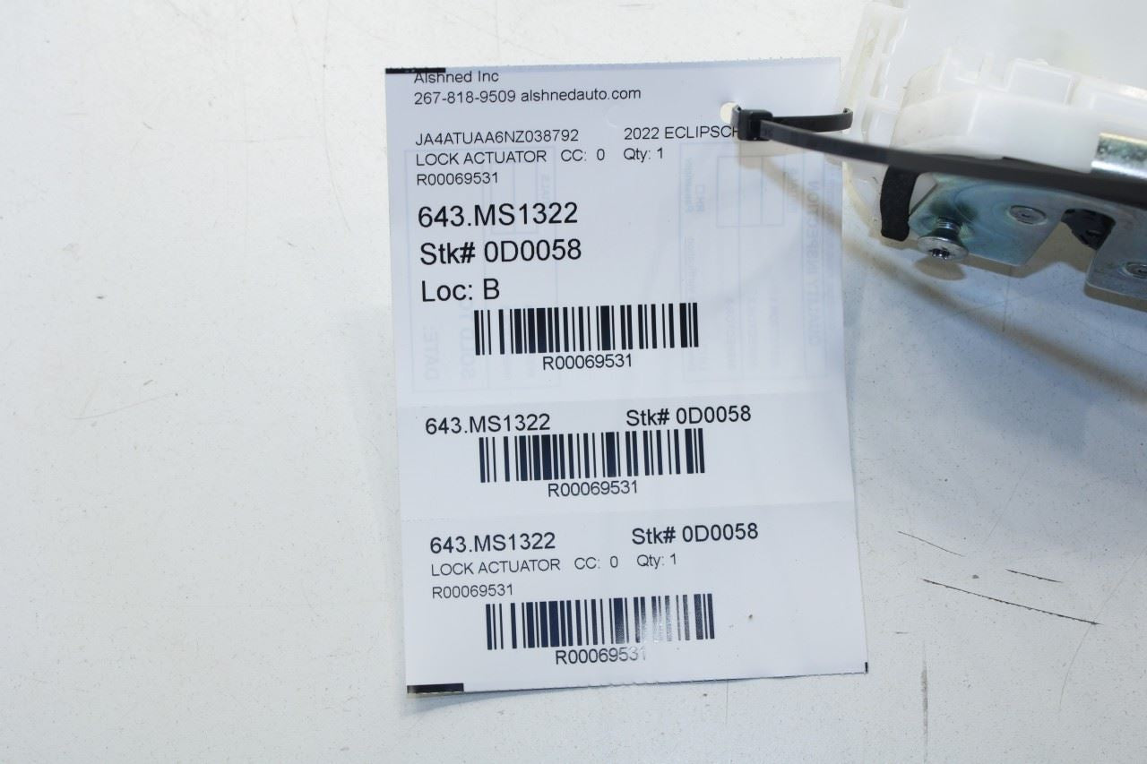 2018-25 Mitsubishi Eclipse Cross ES Rear Right Door Lock Latch Actuator 5745A396 - Alshned Auto Parts