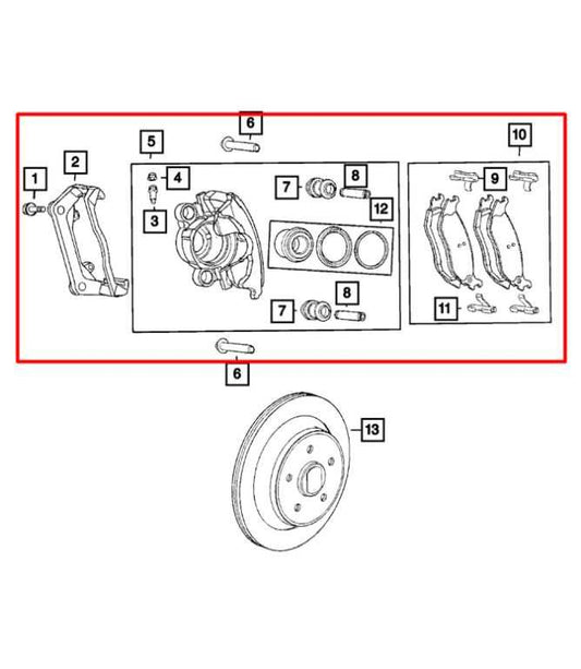 2012-2016 Ram 1500 Rear Driver Left Side Brake Disc Caliper 5179881AC OEM - Alshned Auto Parts