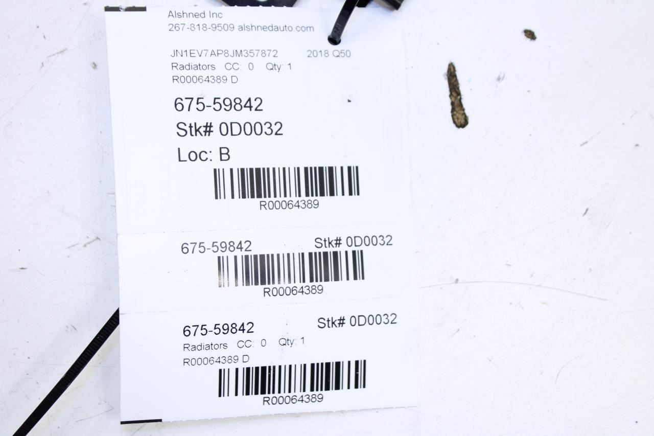 16-23 Infiniti Q50 Luxe RWD 3.0L Engine Cooling Sub Radiator 21457-5CA5A *ReaD* - Alshned Auto Parts