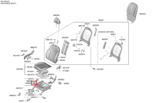 2021-23 Hyundai Santa Fe SEL Front RH Side Seat Occupant Detection System Module - Alshned Auto Parts