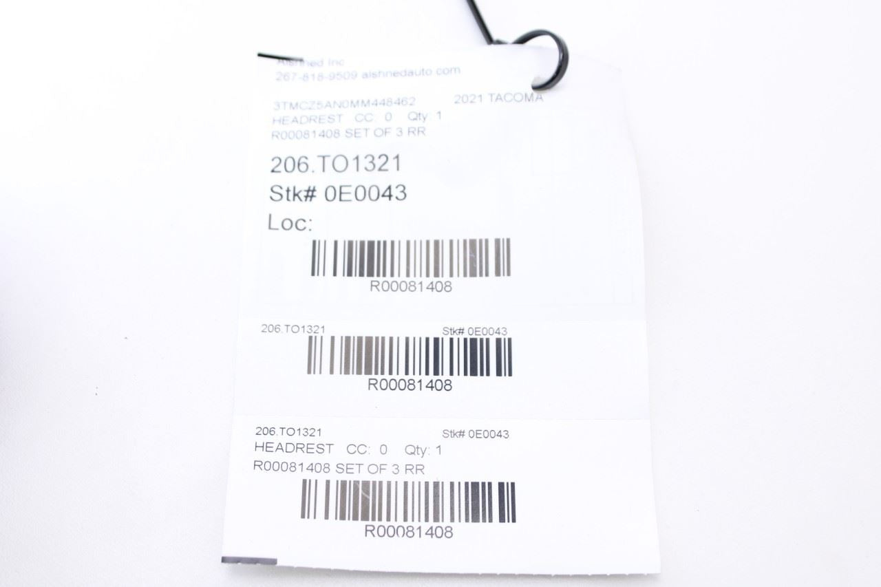 2020-23 Toyota Tacoma SR5 Double Cab Rear RH LH and Center 2nd Row Seat Headrest17