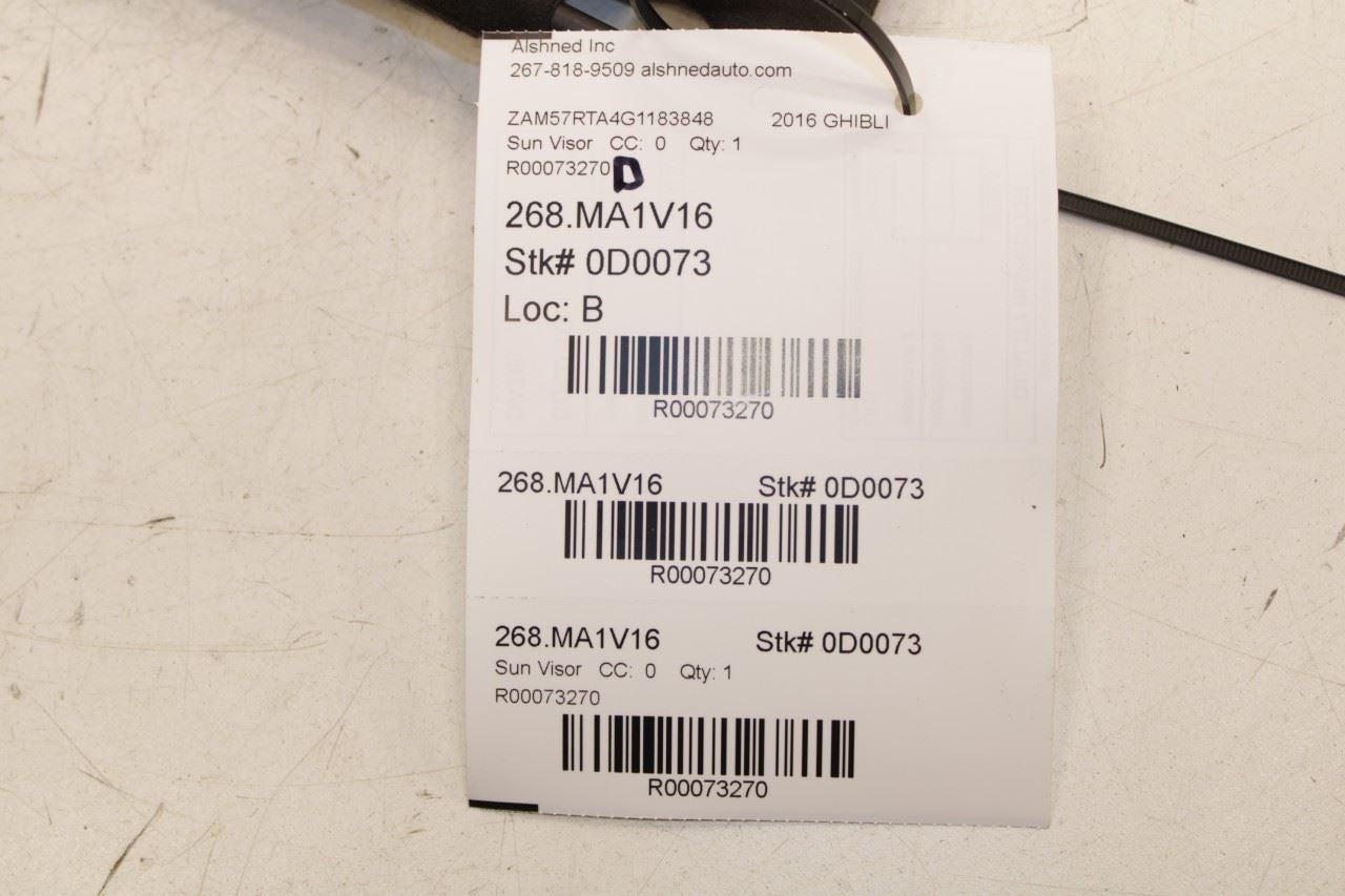 15-16 Maserati Ghibli S Q4 3.0L Front Left Side Sun Visor w/ Illuminated Mirror - Alshned Auto Parts