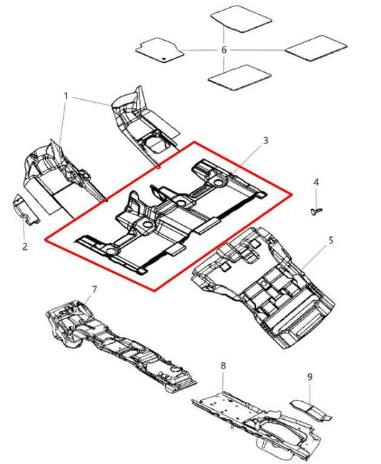 2011-2021 Jeep Grand Cherokee Limited 3.6L 4WD Rear 2nd Row Floor Carpet Liner - Alshned Auto Parts
