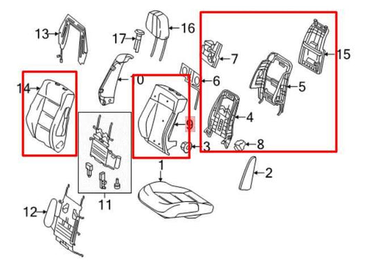 10-13 Mercedes-Benz E350 Sport 4Matic Front Seat RH Side Upper Backrest Cushion - Alshned Auto Parts