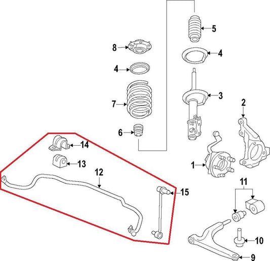 2018-2024 Chevrolet Equinox LT FWD Front Stabilizer Sway Anti-Roll Bar 84161350 - Alshned Auto Parts