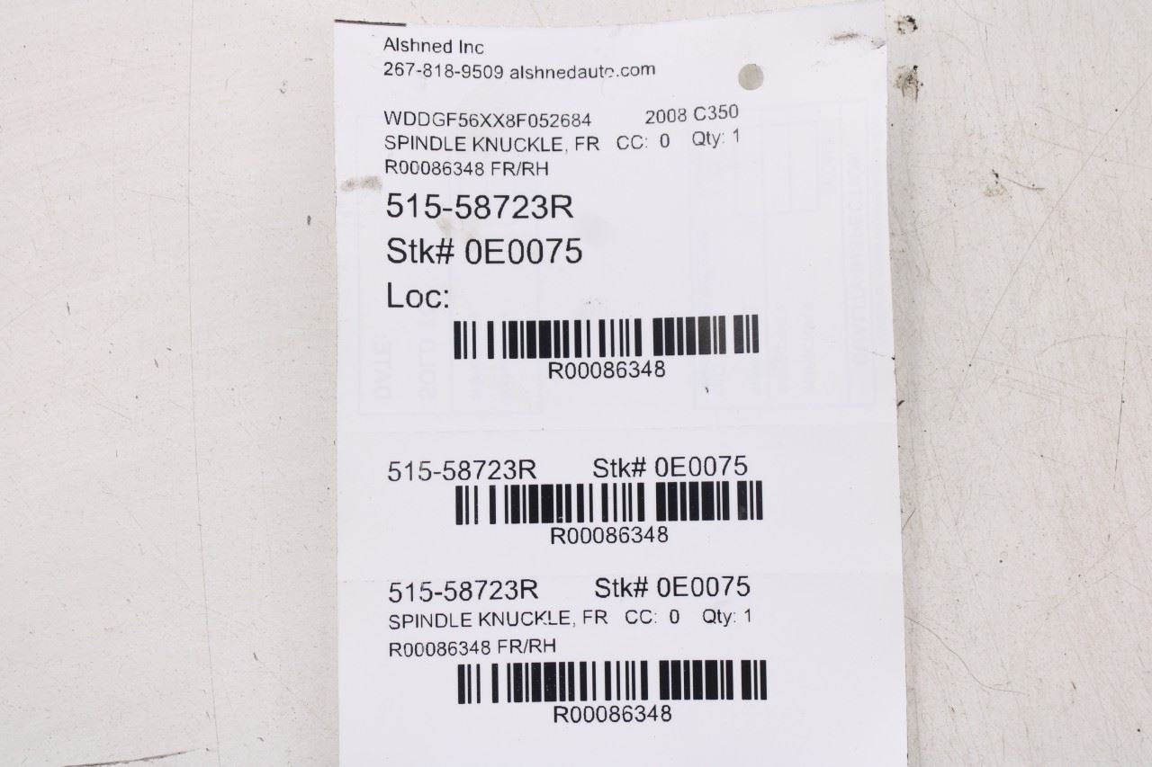 2006-15 Mercedes-Benz C350 Sport Front Right Passenger Side Spindle Knuckle Hub - Alshned Auto Parts
