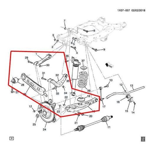 18-22 Chevrolet Equinox LT AWD Rear RH Side Suspension Control Arm Set 84175531 - Alshned Auto Parts