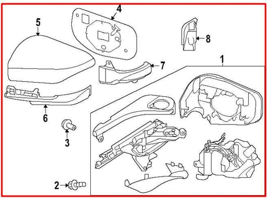 2023-2025 Subaru Legacy Premium Left Side Rear View Mirror 91036AN86A OEM *ReaD* - Alshned Auto Parts