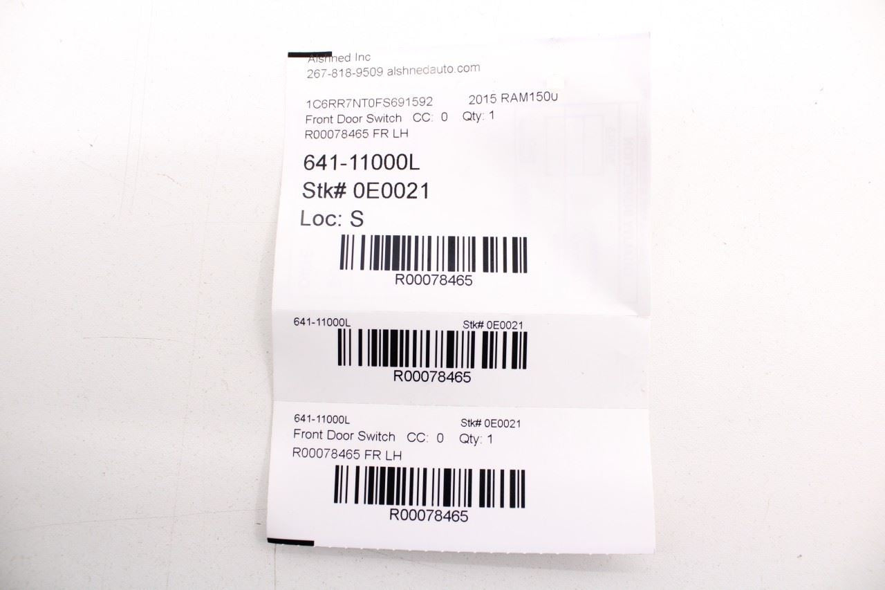 2014-2015 RAM 1500 Laramie Front Left Master Power Window Switch 68212783AB OEM - Alshned Auto Parts