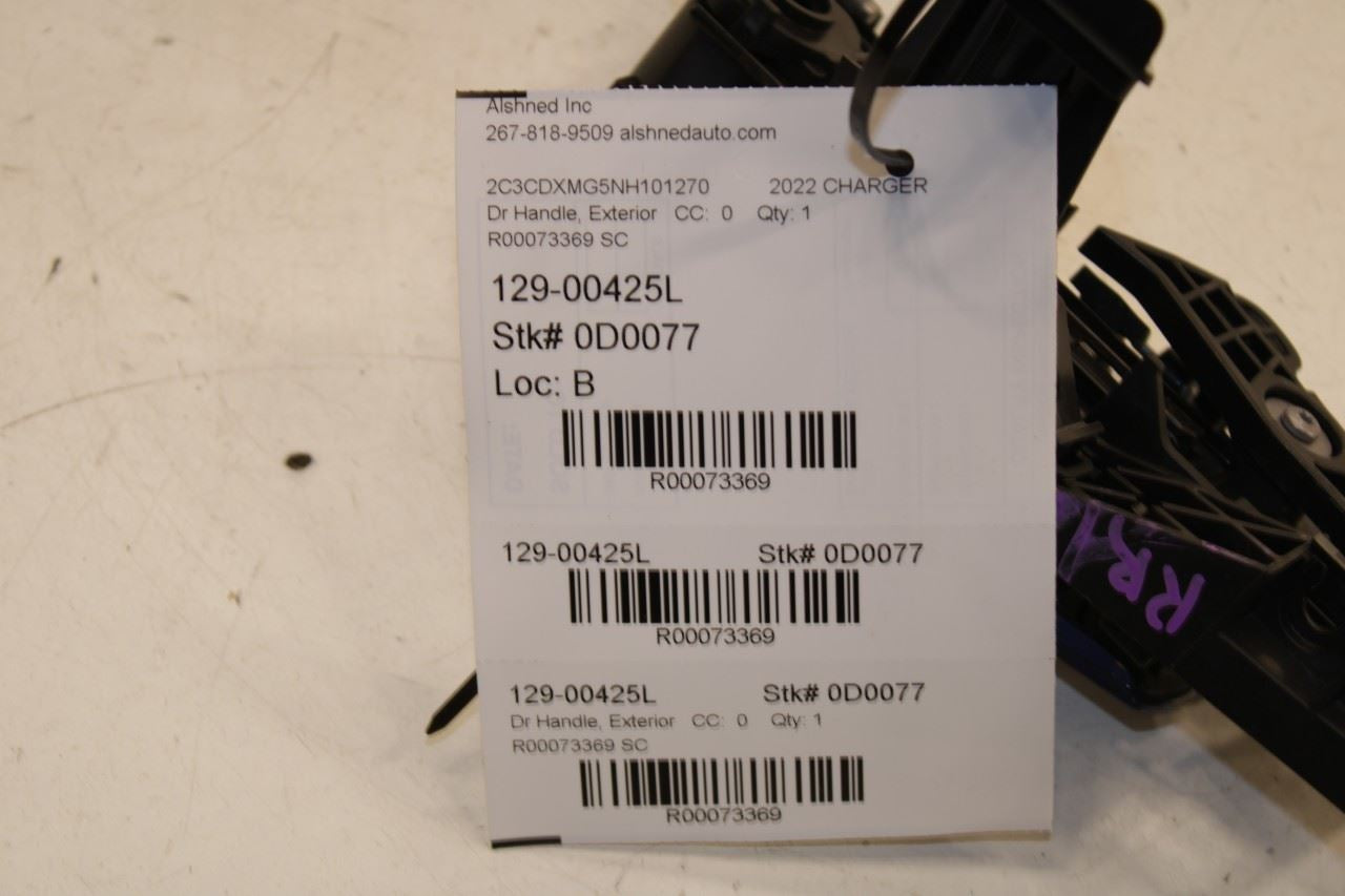 2018-23 Dodge Charger GT AWD Rear Left Side Exterior Door Handle 1MZ81SBMAH OEM - Alshned Auto Parts