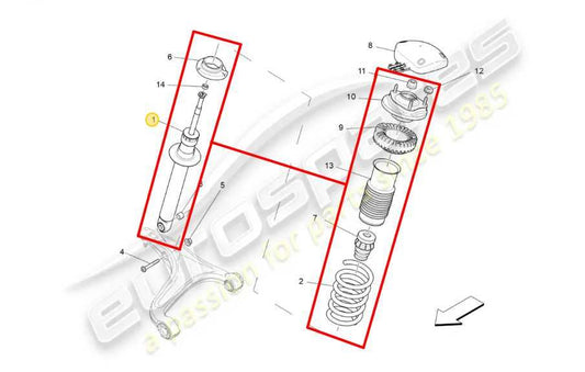 2014-20 Maserati Ghibli 3.0L RWD Front Right Shock Strut Absorber 670008896 OEM - Alshned Auto Parts