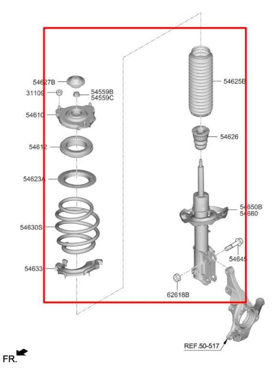2019-21 Kia Forte LXS 2.0L FWD Front Right Side Suspension Shock Strut Absorber - Alshned Auto Parts