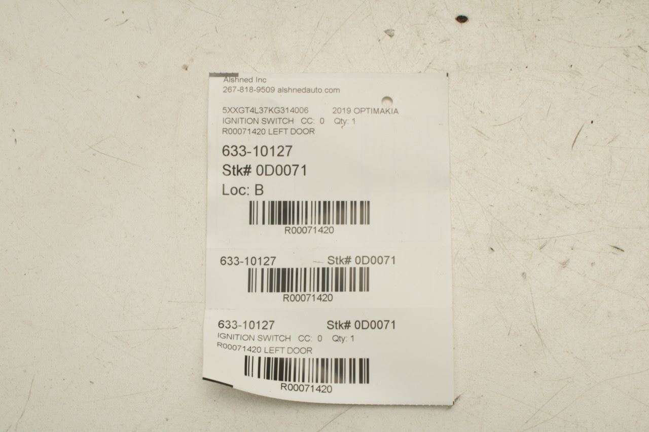 16-20 Kia Optima LX 2.4L FWD Ignition Lock Cylinder Switch and Fob Flip Key Set - Alshned Auto Parts
