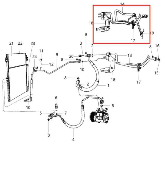 2015-26 Dodge Durango SXT 3.6L AC Conditioning Suction and Liquid Line Hose Tube - Alshned Auto Parts