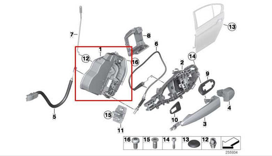 09-16 BMW 328I xDrive SULEV Rear Left Side Door Lock Latch Actuator 51227229459 - Alshned Auto Parts